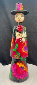 DE COLECCIÓN ABELARDO RUIZ PAPEL MACHÉ MUJER CON SOMBRERO CANDELABRO 14", FIRMADO c1965 en muy buena condición - Imagen 1 de 8