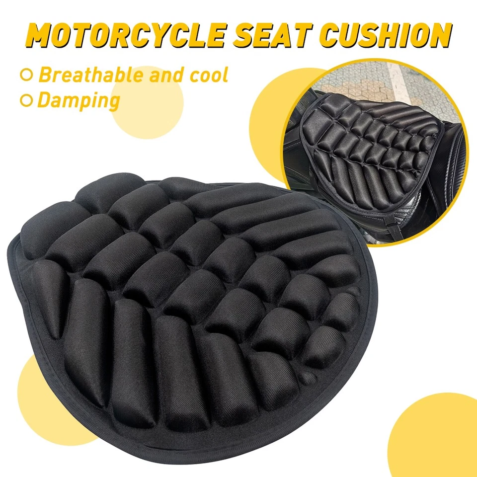 Motorcycle Gel Seat Cushion Comfort Pillow Pad Cover Pressure Relief Anti-slip - Image 1 of 4