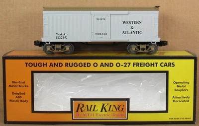 MTH Railking 30-7439 19th Century W.A.R.R. 34' Boxcar O-Gauge NIB - Image 1 of 3