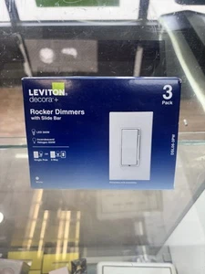 Leviton Decora 600W Single-Pole/3-Way w/ Slide Bar White 3-Pack DSL06-3PW - Picture 1 of 5
