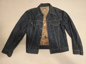 Herren 60er Jahre Levis Jeansjacke Gr. M Custom mit Vintage Gobelin innen NEUWERTIG - Bild 1 von 11