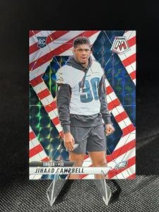 Bastón de caramelo Jihaad Campbell 2025 mosaico de fútbol rojo/blanco paralelo #341 Eagles - Imagen 1 de 2