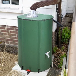 100 Gallon Rain Barrel Folding Portable Water Collection Garden Collector Green - Picture 1 of 8