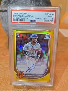 2025 Bowman Luisangel Acuna Yellow Refractor Chrome Prospect Auto #CRA-LA 57/75 - Bild 1 von 3