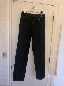 Jeans da montagna vintage Ozark donna taglia 9/10 32 cuciture interne schiena nuda neri Western USA - Foto 1 di 7