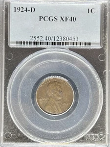 1924-D Lincoln Cent XF40BN PCGS (#PA12380453) - Picture 1 of 2