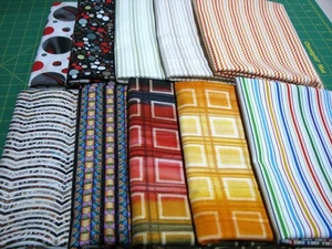 10 Yards Cotton Fabric - Basics & Blenders Stripes Dots Squares Lot E - Picture 1 of 1