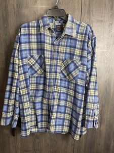 Vintage Saugatuck Dry Goods Men's Large L Plaid Flannel Shirt Vintage Western - Picture 1 of 7