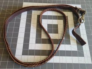 Leather Braided Single Reins 85" Dark Oiled Horse Tack - Picture 1 of 3