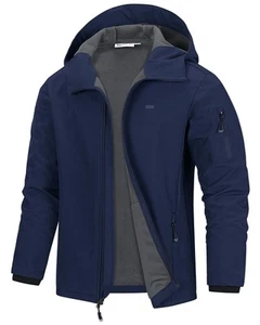 ,Men's Hooded Softshell Jacket Waterproof Lightweight Insulated Windbreaker F... - Picture 1 of 6