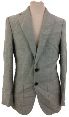 Jaeger Men's Size 36R Grey Tailored Fit Wool Rich Herringbone Blazer New F1 - Image 1 of 4
