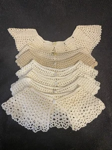 7 Vintage Kids CROCHET LACE COLLAR Dress HANDMADE - Picture 1 of 8