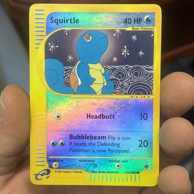 Pokémon Vtg E-Reader NM Squirtle 132/165 Rev Holo English ERROR(Printer Hickey) - Image 1 of 4
