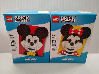 LEGO 40456 y 40457 Mickey Minnie bocetos de ladrillo nuevo sellado Foto 1 de 4