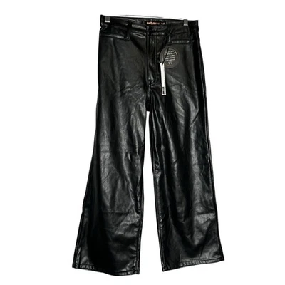 全新带标签娃娃屋素食皮革琥珀色高腰喇叭裤 5/6 码 — 第 1/4 张图片