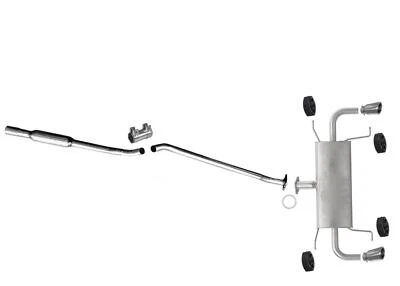 Weld On Exhaust Muffler Resonator Pipe For 2014-2017 Mazda 6 2.5L Chrome Tips - Image 1 of 4