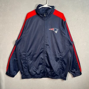 NFL New England Patriots Navy & Red Windbreaker Jacket XXL Full Zip Mens - Picture 1 of 9
