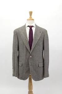 NWT$6728 Brunello Cucinelli Sartoria Solomeo CashmereWool HerringboneSuit50 A252 - Picture 1 of 15