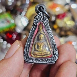 Phra LP Ngern Wat Bangklan Caja Acero Inoxidable Colgante Buda Tailandés Amuleto - Imagen 1 de 2