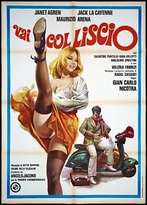 VAI COL LISCIO MANIFESTO CASADEI VESPA LAMBRETTA 1976 SEXY LEGS MOVIE POSTER 2F - Foto 1 di 1