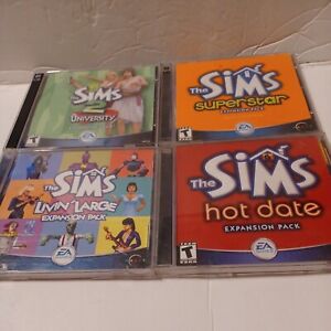 The Sims Lot of 4 Living Large, Superstar, Hot Date, and Sims 2 University 