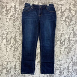 J Jill Denim Jeans Women SZ 2 31 x 30 Blue Mid Rise Straight Leg Stretch Comfort - Picture 1 of 17