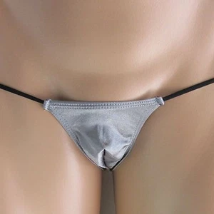 Bikini Micro Más Pequeño K2059 Para Hombre Cintura Brillante Satén Tejido Nailon Spandex - Imagen 1 de 8