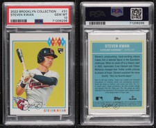 2022 Topps Brooklyn Collection Steven Kwan #31 PSA 10 GEM MT Rookie RC