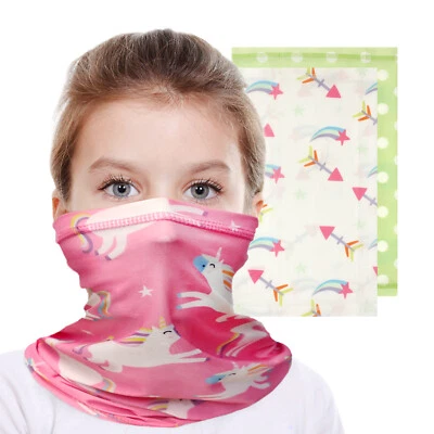 Unisex Kid Face Mask Washable Reusable Tube Neck Gaiter Dot Unicorn Llama & More - Image 1 of 3
