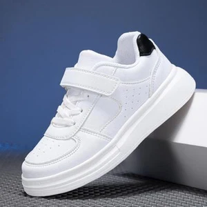 Kids Breathable Sports Sneakers Non-Slip Leather Running Shoes for Boys & Girls - Picture 1 of 21