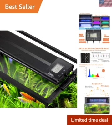 Full Spectrum 7-Color Dimmable LED Aquarium Light with Timer & Sunrise/Sunset - Image 1 of 4