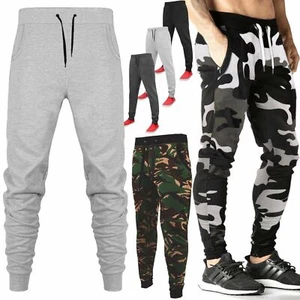 MENS SLIM FIT SKINNY JOGGING BOTTOM TRACKSUIT JOGGERS TROUSERS STRETCHY GYM PANT - Picture 1 of 6