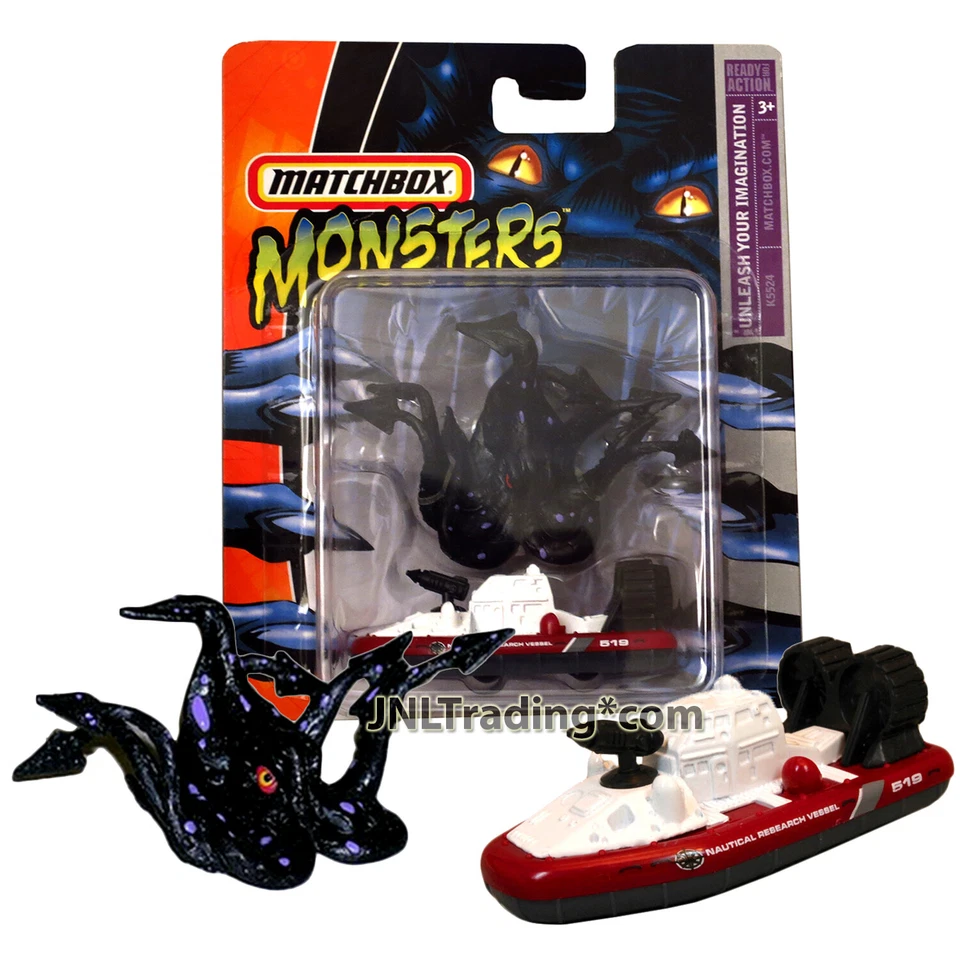 Yr 2006 Matchbox Monsters 1:64 Die Cast Set Giant Squid vs Research Vessel Boat - Image 1 of 1
