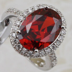 Size 5 6 7 8 9 Gorgeous Awesome Garnet Red Oval Jewelry Gold Filled Ring R2410