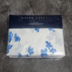 Ralph Lauren Georgica Maylen Floral King Duvet Cover White Blue New $430 - Picture 1 of 5