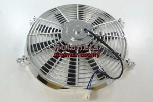 Ventilador de refrigeración de radiador cromado de 14" hoja recta 1750 CFM SBC BBC Chevy Ford Mopar - Imagen 1 de 2