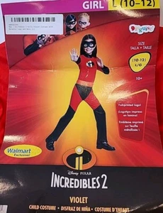 Gli Incredibili 2 Violet Costume Bambino Classico Taglia Large 10-12 NUOVO - Foto 1 di 3