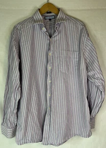 Tommy Hilfiger Mens Shirt XL 17.5 34-35 Pink Striped Long Sleeve Button Down - Picture 1 of 6