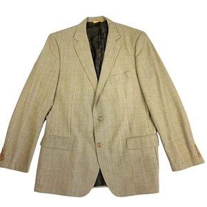 Giacca blazer Robert Talbott Carmel blu marrone micro quadri 42R doppio due bottoni - Foto 1 di 14