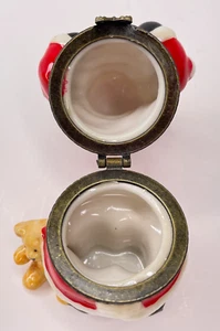 Santa with Teddy Bear Trinket Box 3.5" - Picture 1 of 8