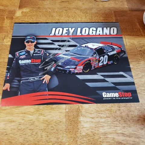 2008 Joey Logano Autographed Gamestop Toyota Camry NASCAR Nationwide postcard Cover