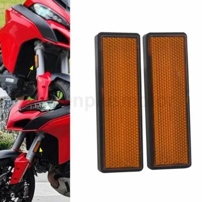 2x Reflector de horquilla delantera ámbar apto para Ducati 1200 Monster S 1100 Scrambler Sport Foto 1 de 4