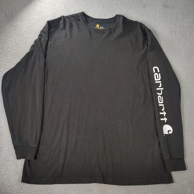 Camiseta Carhartt Hombre XL Alta Negra Manga Larga Calce Original Algodón Ropa Activa Foto 1 de 4