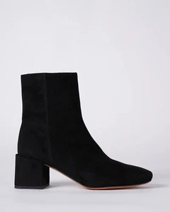 $450 VINCE KAYE SUEDE ANKLE BOOT BLACK SQUARE BLOCK 7.5 (ME11) - Picture 1 of 8