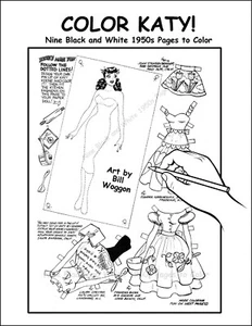 COLOR KATY; NINE 1950s Katy Keene Images to Color, Paper Dolls, Pin-Ups #3056 - Picture 1 of 7