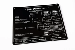 Adesivo Olio LUBRIFICANTI RACCOMANDATI ALFA ROMEO ALFETTA Prima serie (1974/75) - Foto 1 di 1