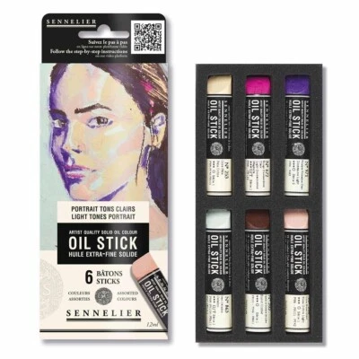 Sennelier Artist Oil Sticks - 6 x 12ml Mini Sticks - Light Tones Portrait - Image 1 of 3