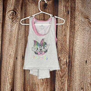 Disney Parks Girl’s Tank Top Built In Sports Bra Minnie Mouse Live Sparkly SZ XS - Picture 1 of 3