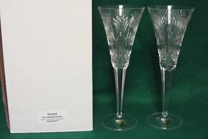 Waterford MILLENNIUM (PROSPERITY) Toasting Champagne Flutes SET OF TWO More Here - Picture 1 of 3