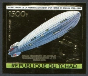 Chad 1983 - Mi-N.o 983 B ** - Estampillada sin montar o nunca montada / imp - oro - zepelín - Imagen 1 de 1